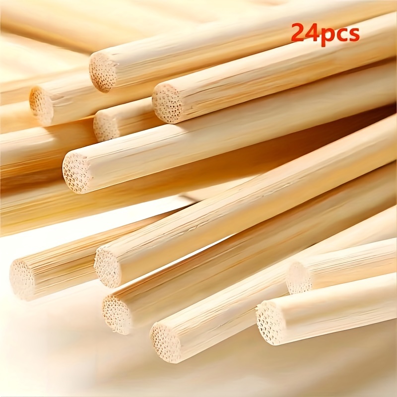 Wooden Dowel Rods Round Natural Bamboo Dowel Rods Wooden - Temu