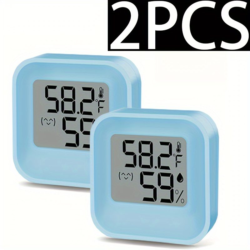 2 Pcs Indoor Thermometer, Small High Accuracy Digital Hygrometer Thermometer,  Temperature Monitor And Humidity Meter Comfort Level Indicator For Offic