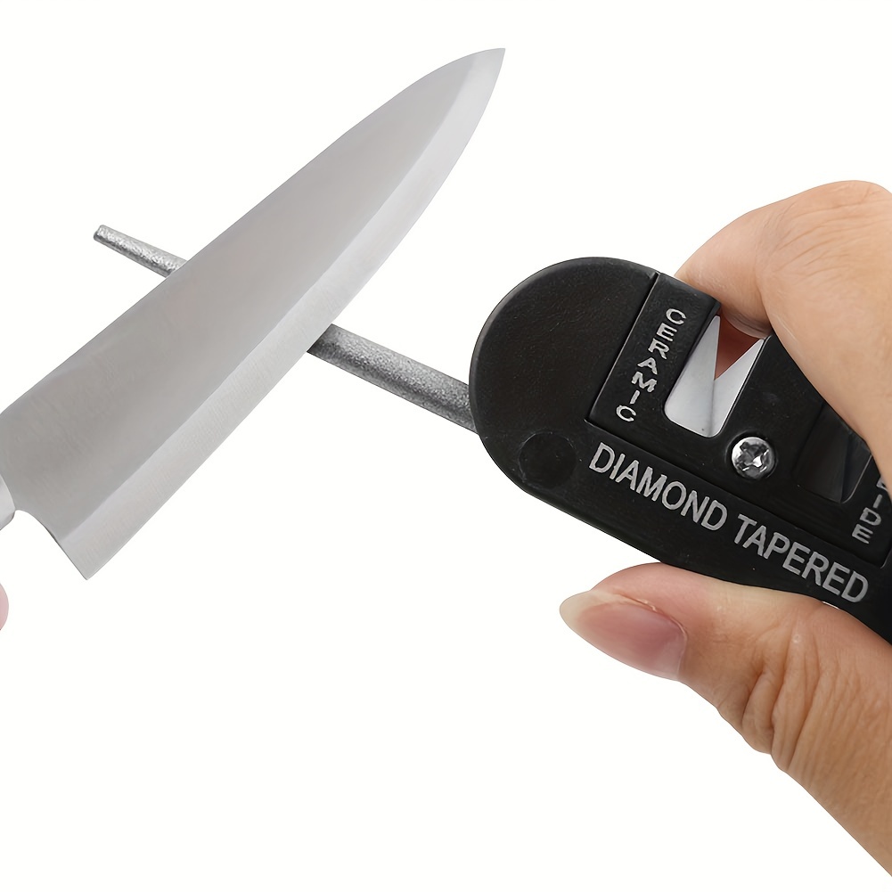 Mini Whetstone Pocket Knife Sharpener Ceramic Multipurpose Keychain Outdoor  Tool