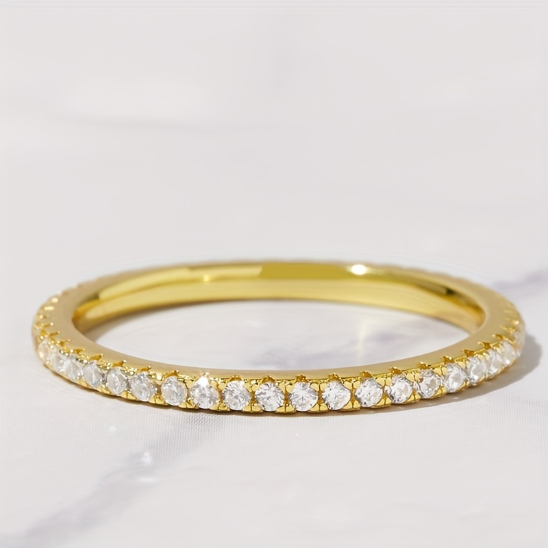 Zircon Inlaid Sparkly Finger Ring