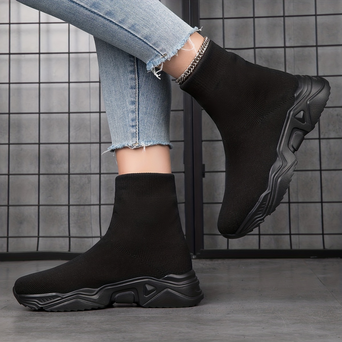 Women's High Top Breathable Sneakers Lightweight Slip On Shoes