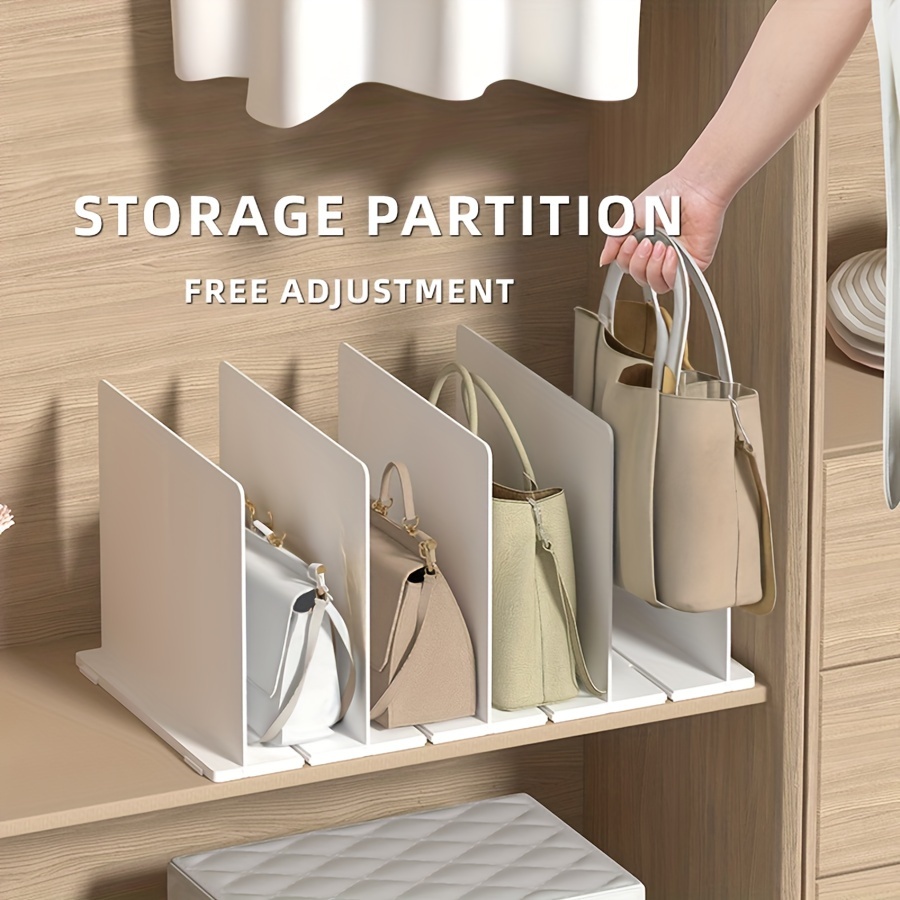 3/4 Grids Handbag Storage Shelf Clear Partition Board Bag Storage Rack Wardrobe  Closet Organizer Removable Storage Dividers - AliExpress