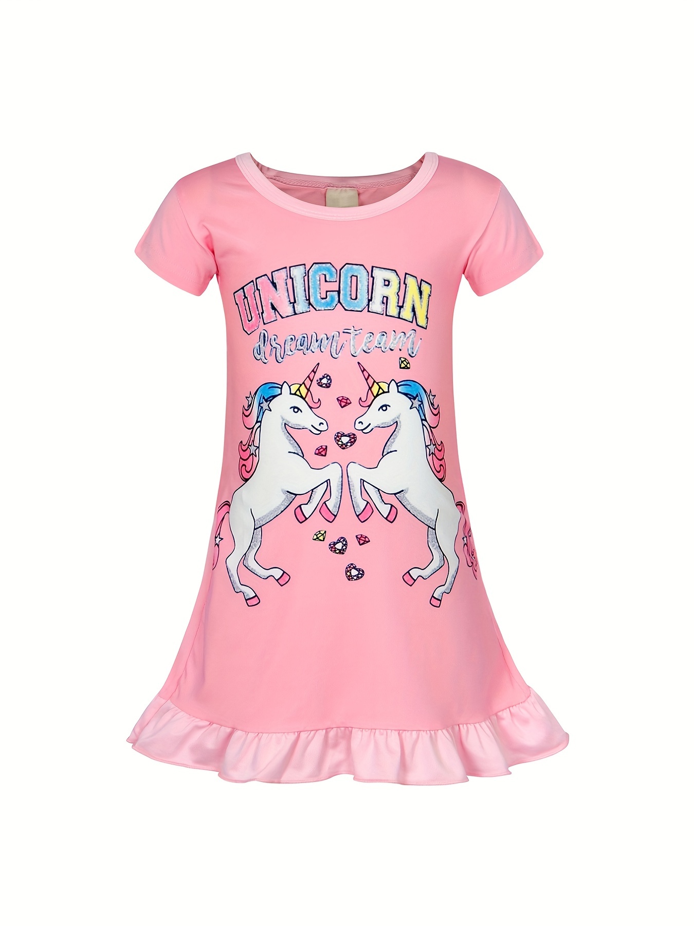 Toddler Girls Cartoon Unicorn Ruffled Sleeveless Round Neck - Temu Canada