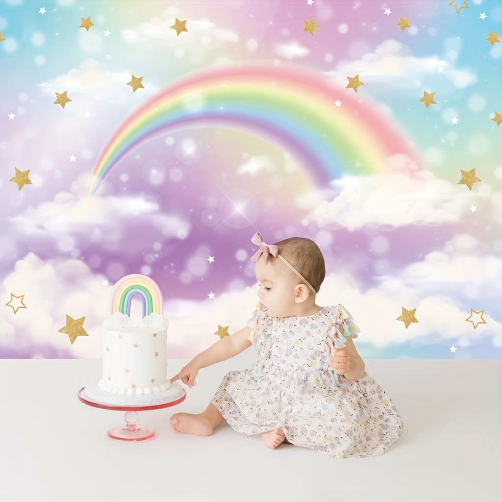  Ticuenicoa 7×5ft Colorful Cloud Pastel Backdrop Girls  Watercolor Rainbow Sky Gold Dots Birthday Party Banner Gender Reveal  Decorations Princess Kids Newborn Photoshoot Backdrops for Photography :  Electronics