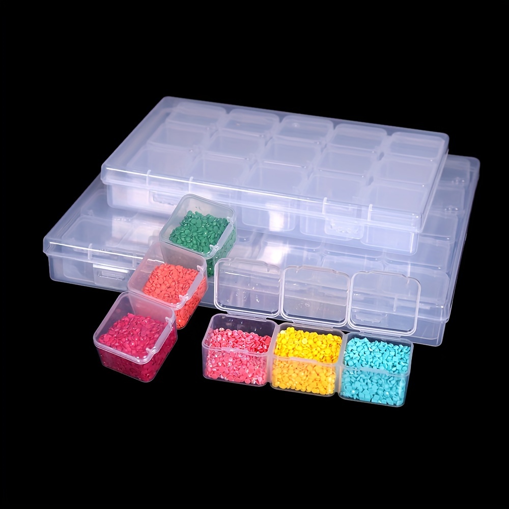 14pcs Organizers Case,Bead Organizers Case, Diamond Painting Clear Box,  Storage Container For Craft Organizers And Storage Art Embroidery Nail  Accessories, Small Item Organizer Supplies