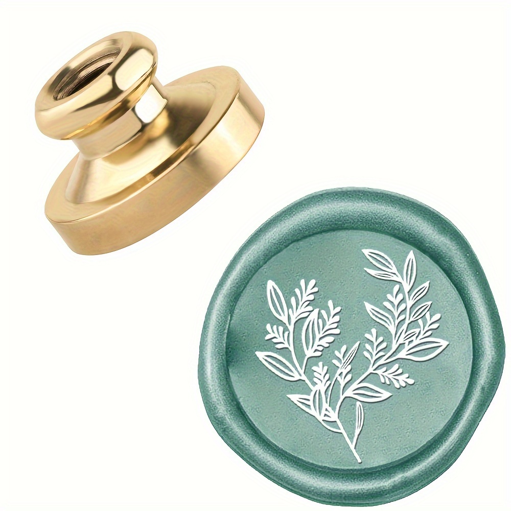 

1pc Eucalyptus Leaf Wax Seal Stamp, Removable Round Seal Stamp Head, Fire Lacquer Brass Seal Stamp Accessories, For Gift Wrapping, Envelope Sealing, Party Invitation, Scrapbooking, Etc