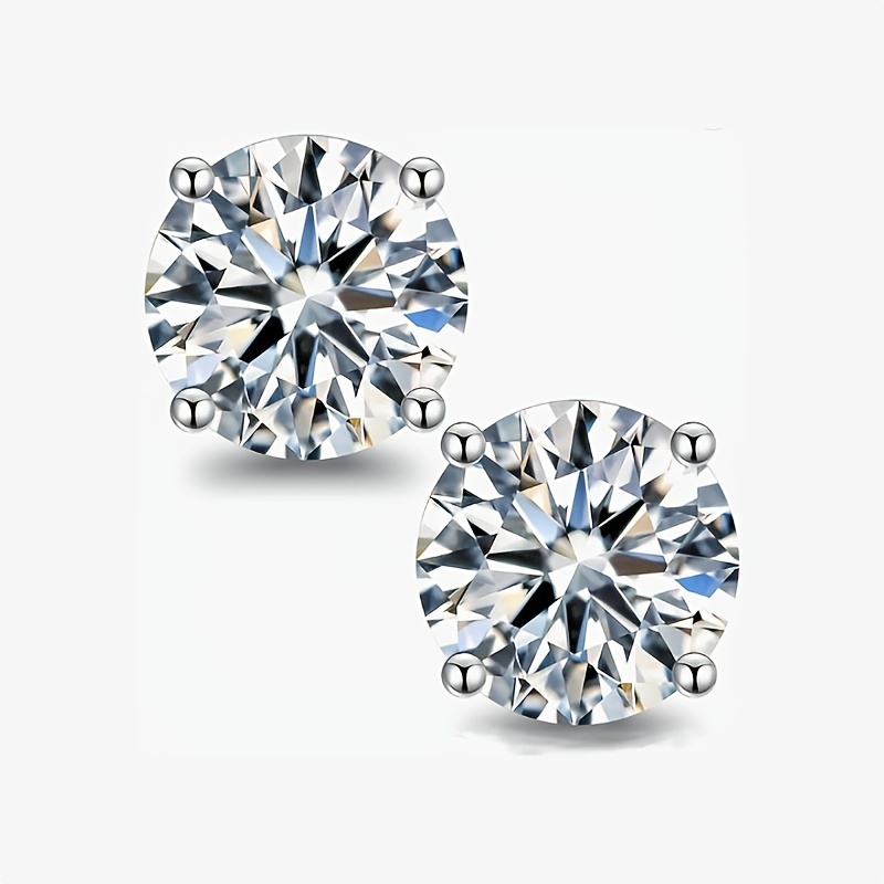 Round Brilliant Diamonds Studs with Friction Backs