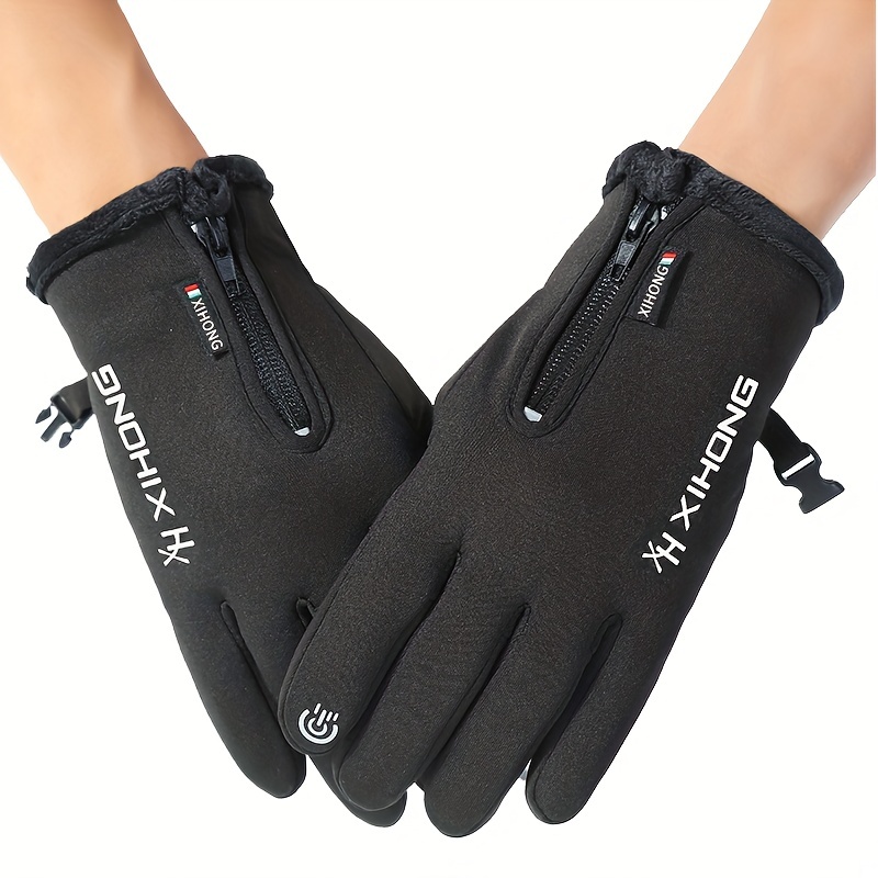 Winter Outdoor Warm Zipper Fishing Gloves Non slip Windproof - Temu