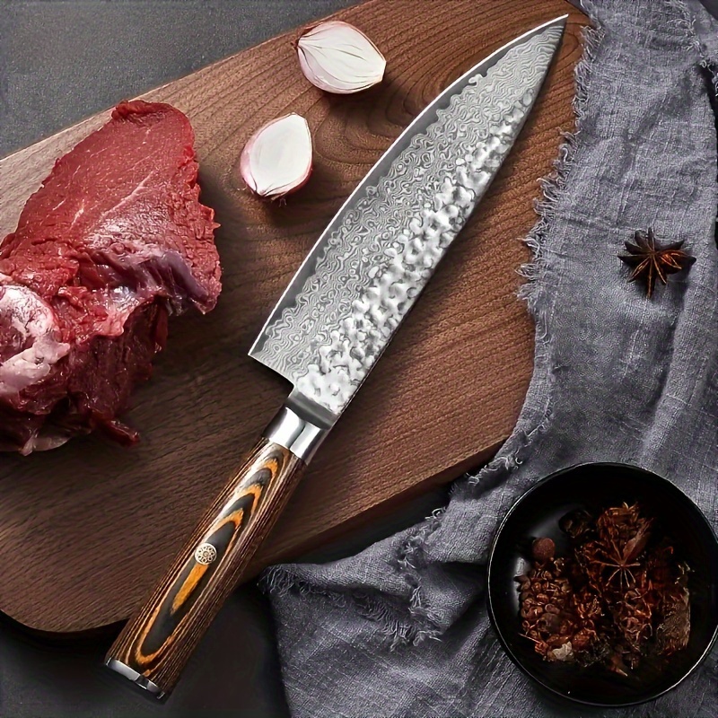 Ensemble de couteaux à steak à motif damas, acier inoxydable
