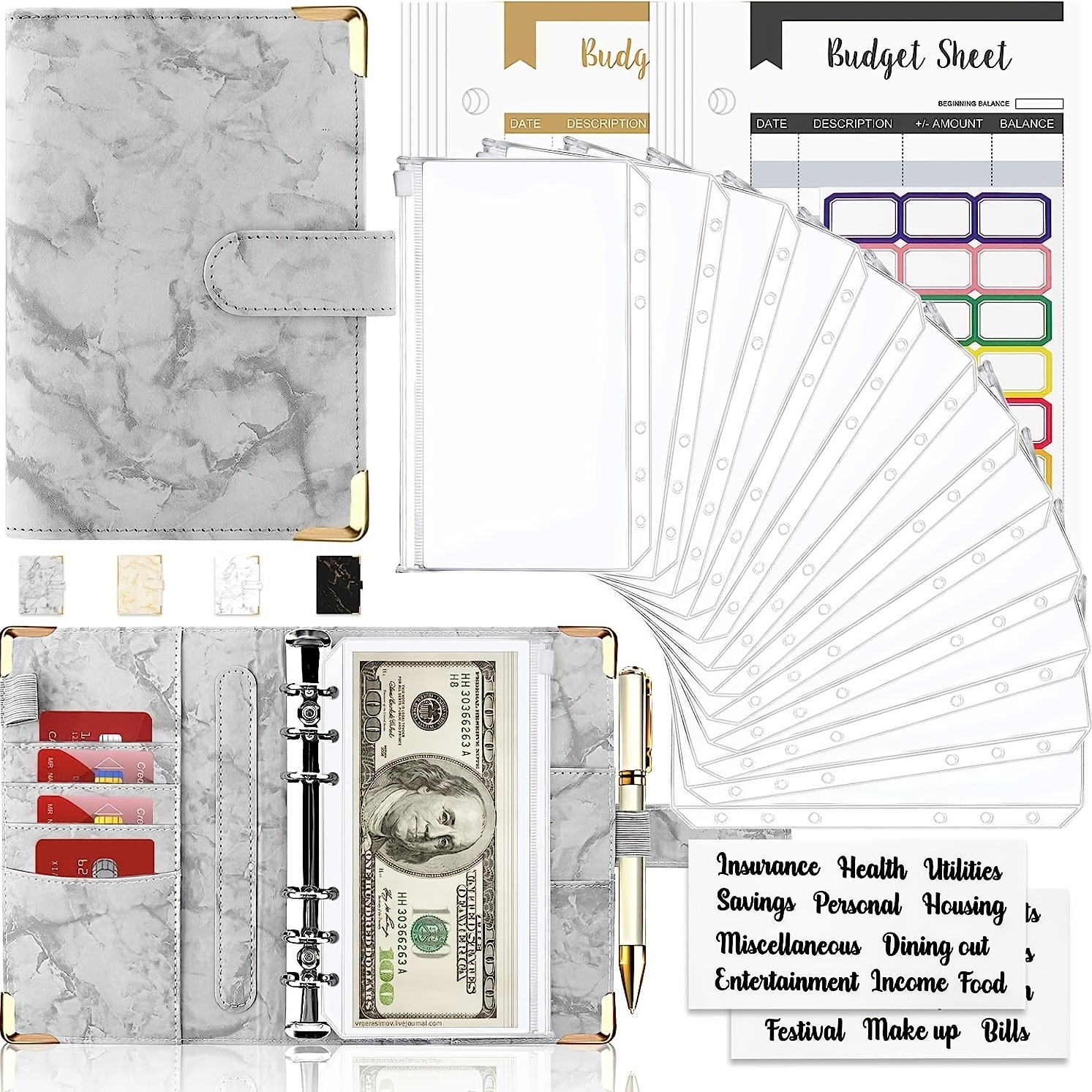 52 Weeks Money Saving Binder Budget Binder Envelopes 28 Card - Temu