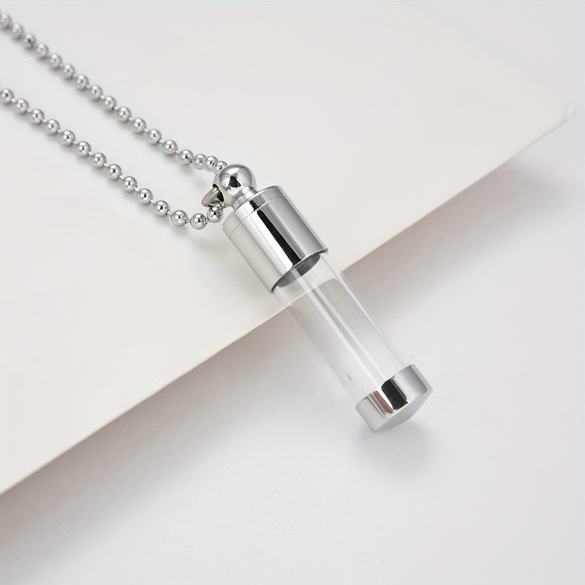 Stainless Steel Openable Urn Necklace for Ashes, Keepsake