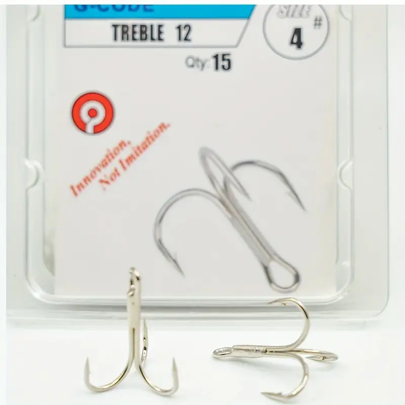 1 14 # Silvery Treble Hooks Reinforced 3 claw Hooks Barbed - Temu