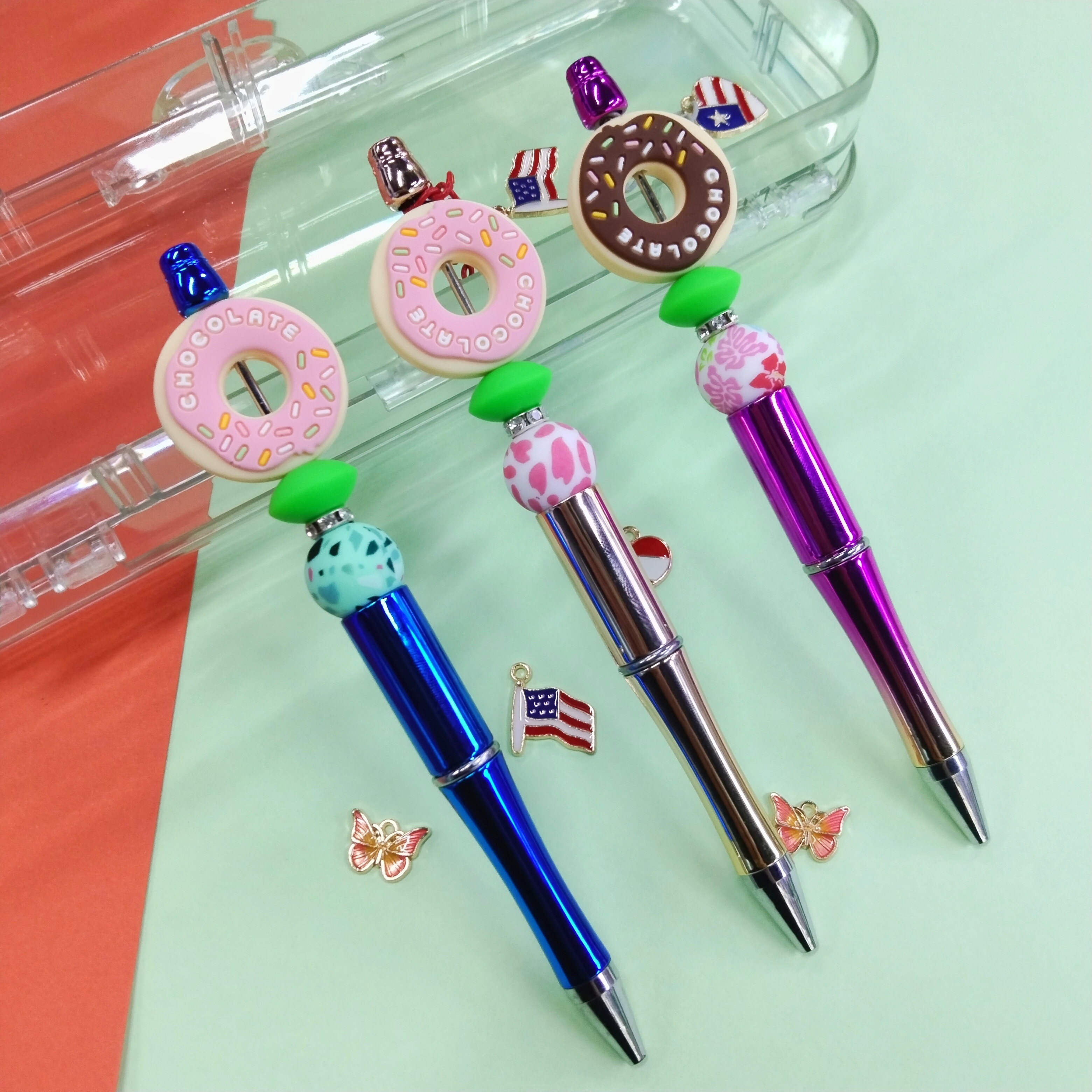 Diy Plastic Beaded Pen Student Handmade Ballpoint Pens - Temu