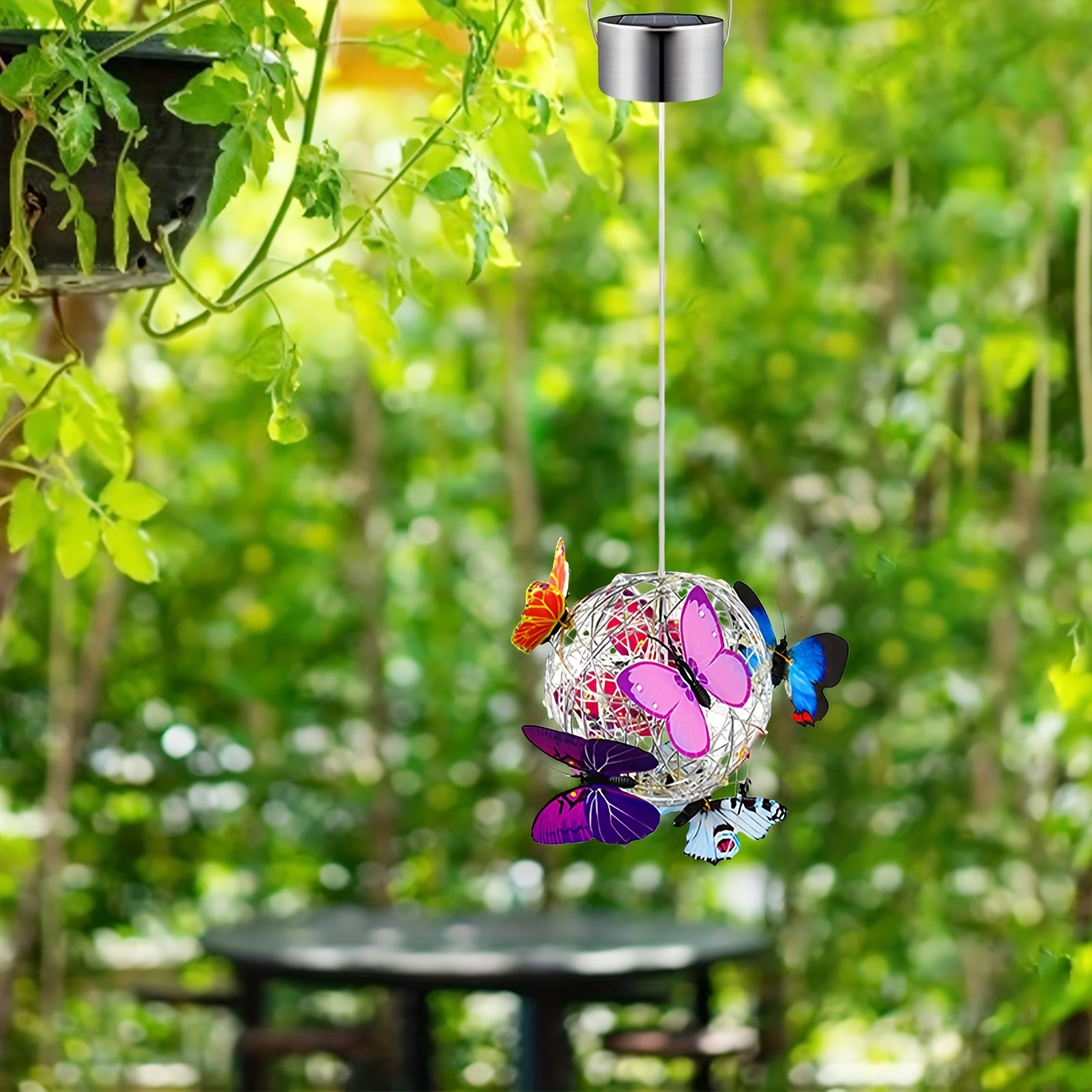 Led Solar Butterfly Ball Wind Chime Light Hanging Lantern - Temu United  Kingdom