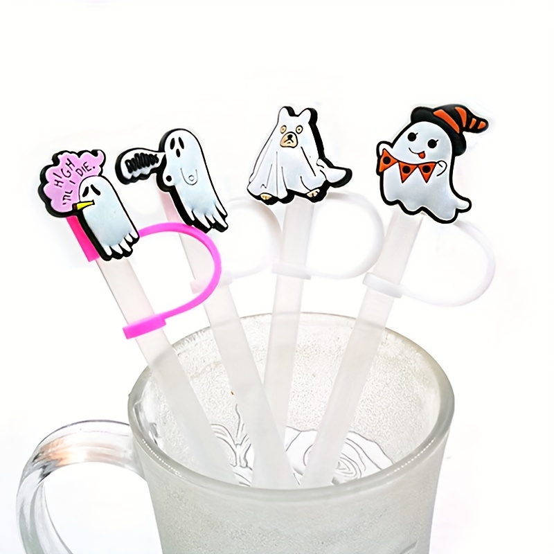 Halloween Pumpkin Gost Silicone Straw Cover - Reusable Drinking Straw  Toppers, Dust-proof & Perfect For Summer & Winter Drinkware Kitchen Party  Accessories! - Temu