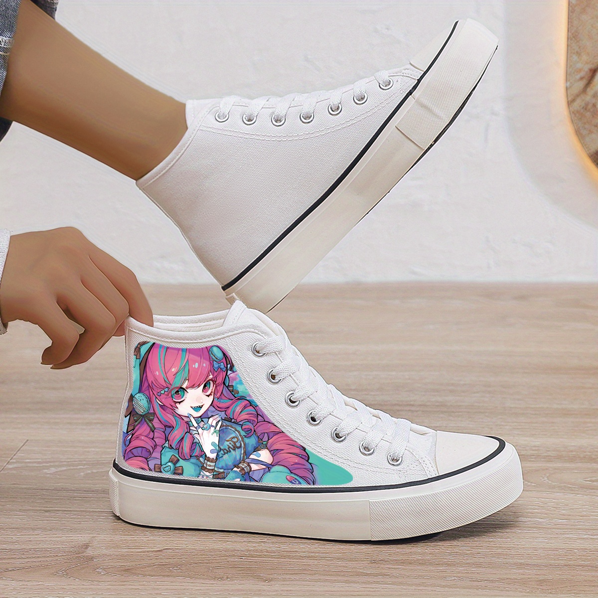 Anime Girl Plush Lined Chunky Canvas Sneakers