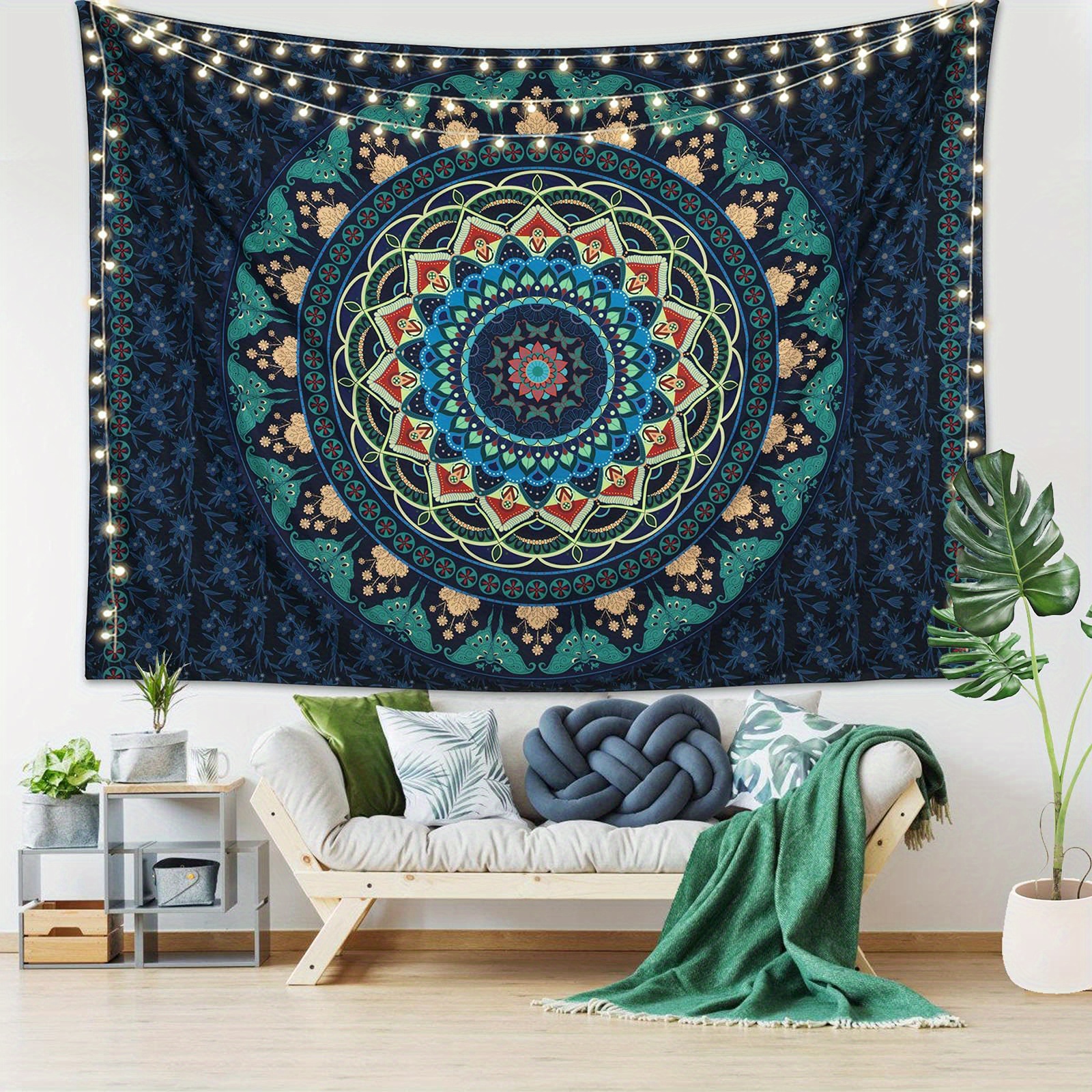 Mandala Tapestry Aesthetic,boho Tapestry Wall Hanging,pink Floral