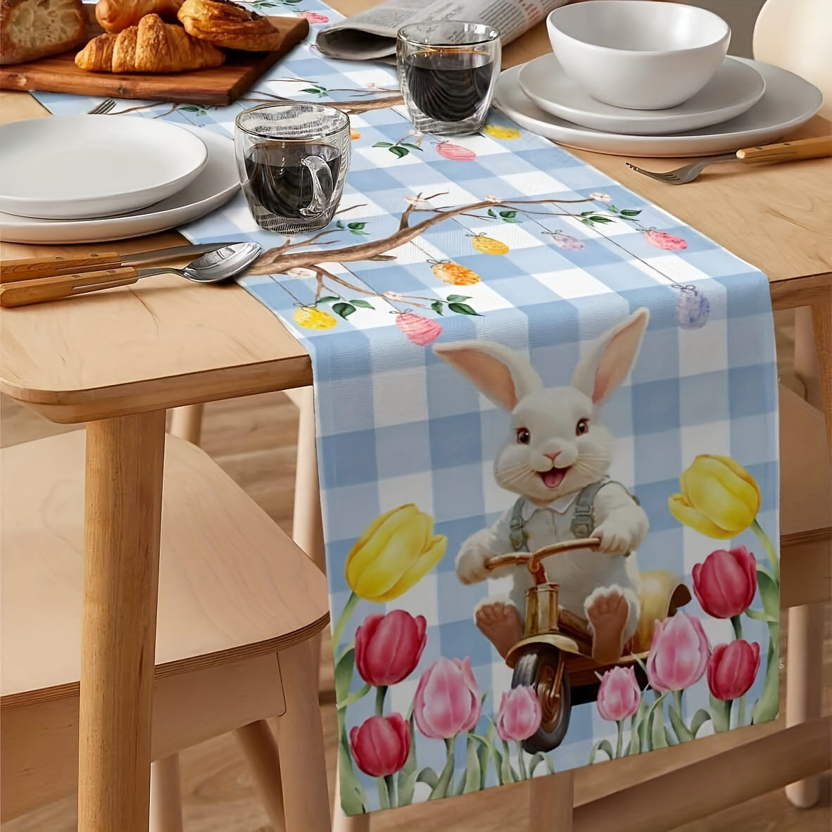 Runner Tavola Pasqua, Tovaglia Runner Pasqua, Runner Cucina Bunny