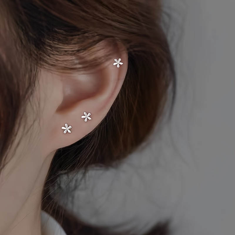 Pierced Ear Studs Exquisite Mini Small Flower Stud Earrings