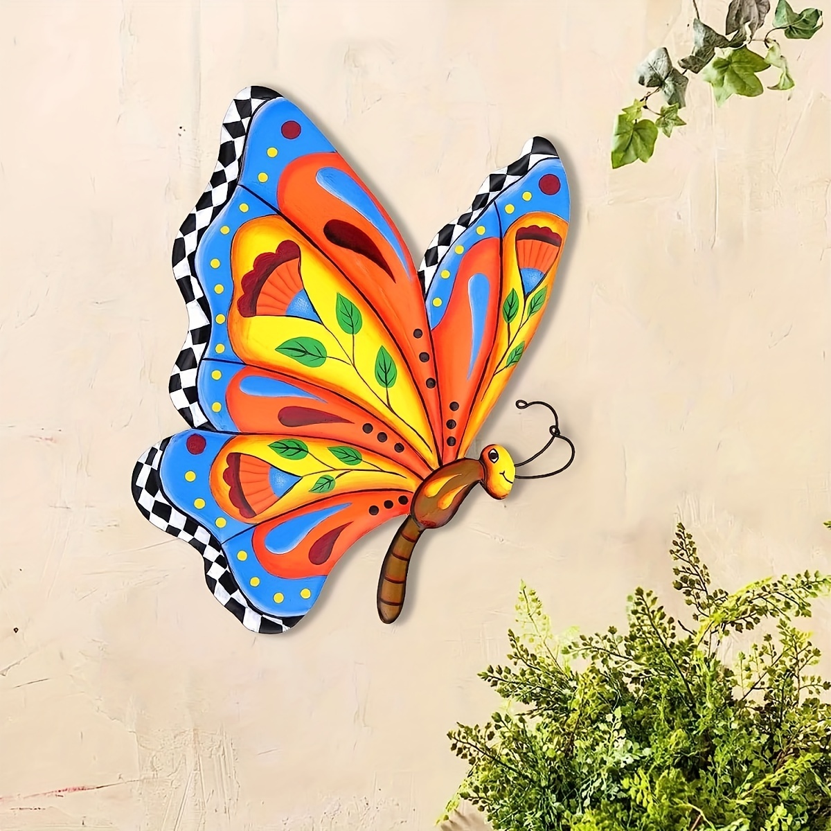 Trio de mariposas decorativa de arte, naturaleza inspirado pared de metal ,  colgar en interiores o al aire libre
