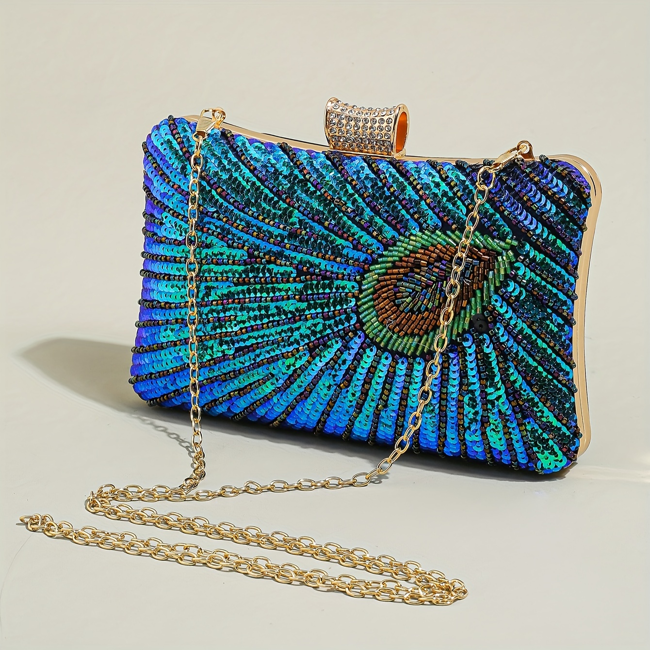 Clutch Tasche Welche Tasche Zur Hochzeit Pailletten Dekor Pfau