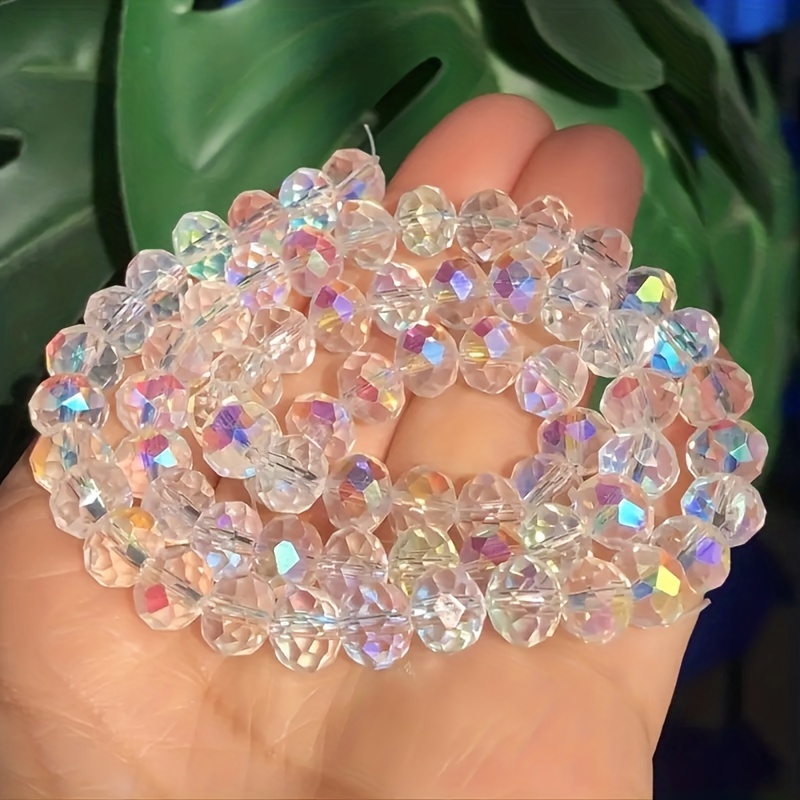 Colorful Transparent Plated Ab Color Glass Beads Faceted - Temu
