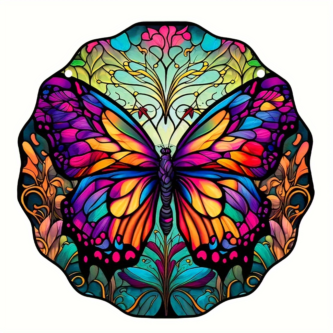 1pc Papillon En Acrylique Taché De Vitrail Suncatcher - Temu France