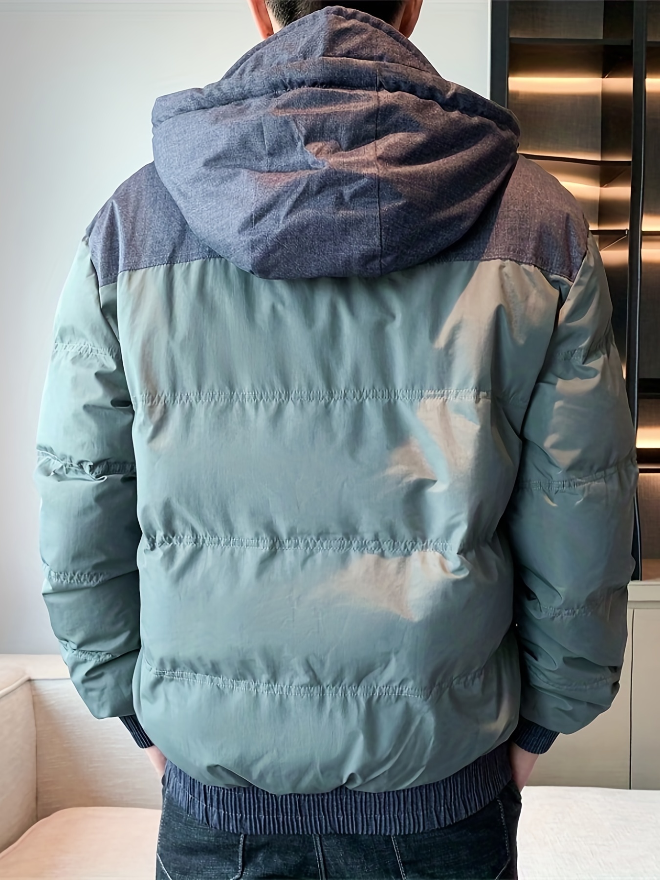 Warm Winter Detachable Hooded Jacket, Men's Casual Patchwork Zip Up Winter  Jacket For Fall Winter Outdoor - Temu