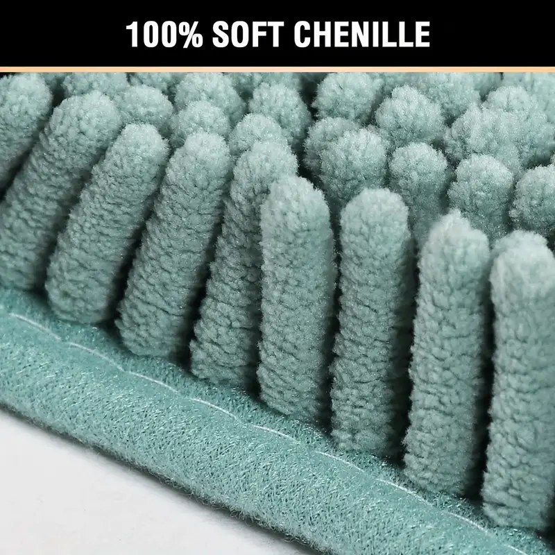 2pcs chenille bath mat u shaped rectangular bath rug bathroom fluffy plush carpet absorbent and non slip hygienic mat bathroom decoration Product details 9