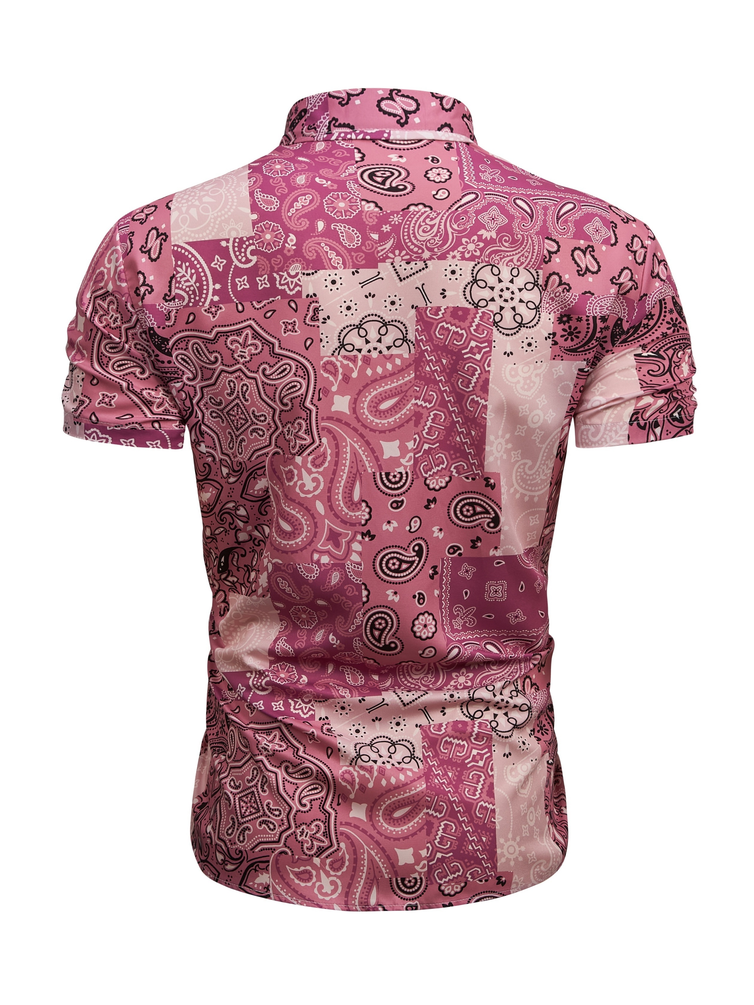 Stylish Paisley Print Men's Casual Short Sleeve Shirt, Men's Shirt