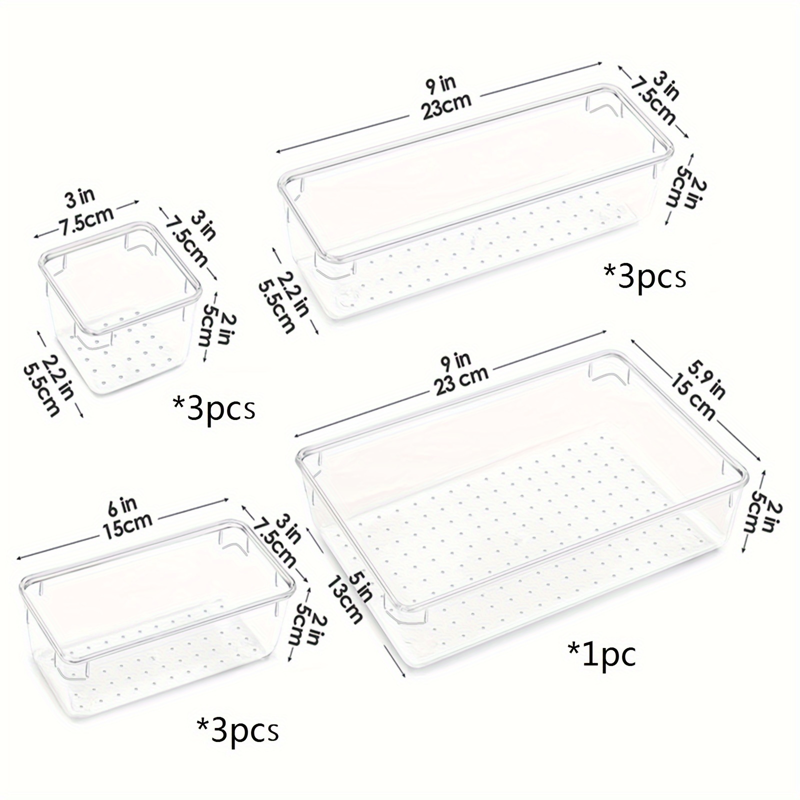 Box Clear Plastic Drawer Organizers Set - Versatile Storage Bins For  Makeup, Kitchen Gadgets, Office Supplies Perfect For Bathroom And Vanity  Drawer Organization - Temu