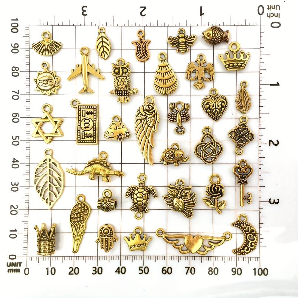 100pcs Mixed Antique Silver Metal Charms for DIY Projects