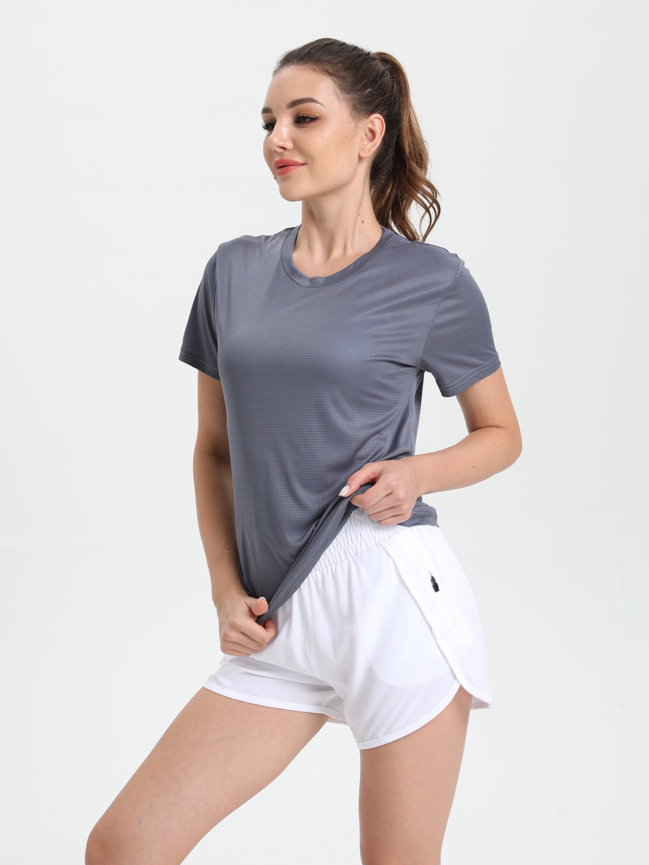 Women's Workout T-Shirt Quick Dry Short-Sleeve Exercise Shirt