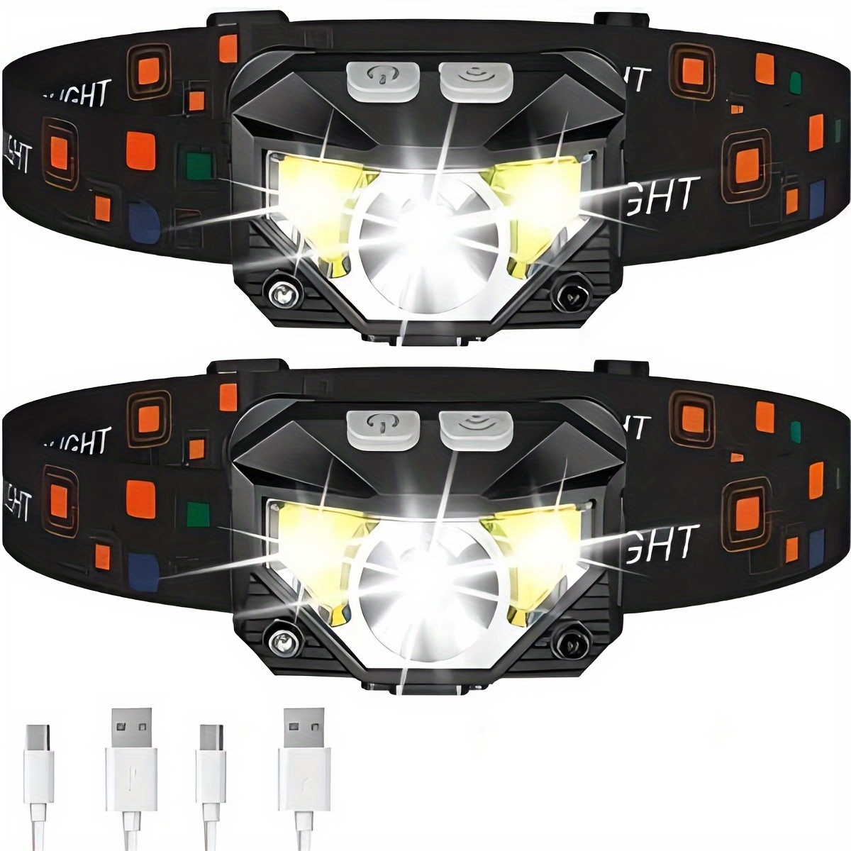 Lampe de course de poitrine pour coureurs et joggeurs avec faisceau  réglable et réflecteur, lumière de vélo rechargeable USB Led