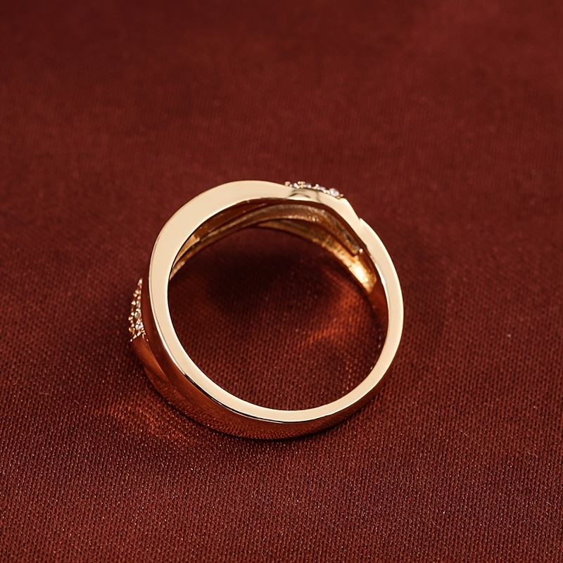 18K Plated Creative Cross Zirconia Ring For Women