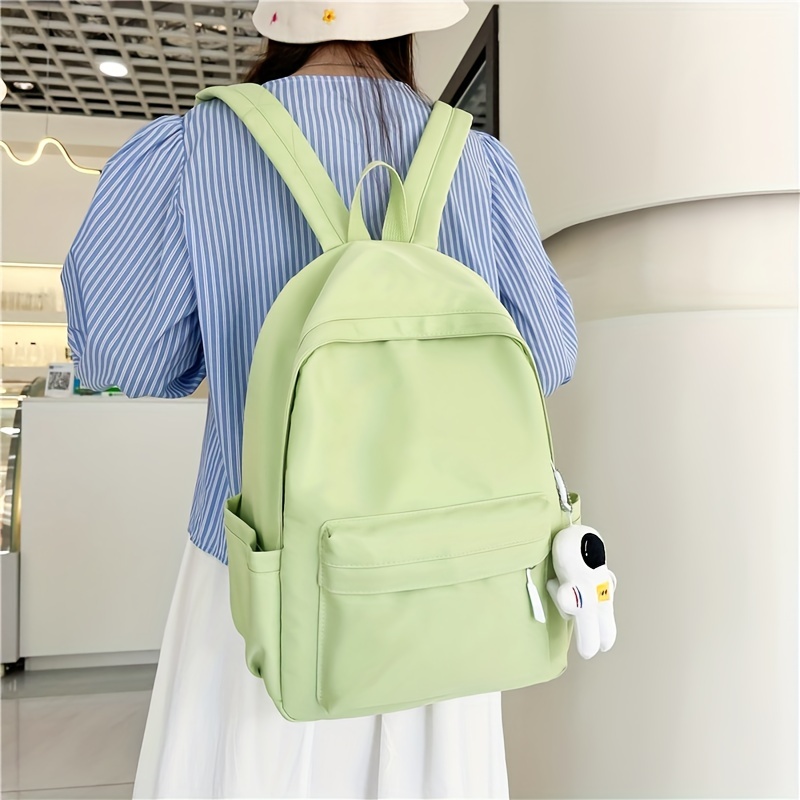 Casual Student Bag Lightweight Backpack With Pendant