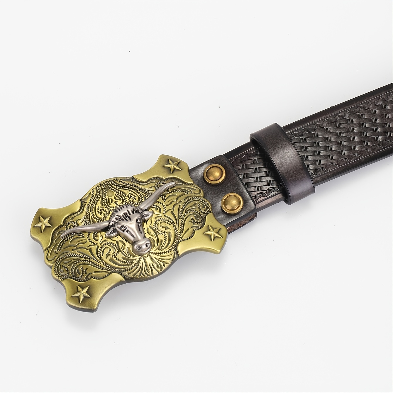 Men's Casual Belt Brown Genuine Leather