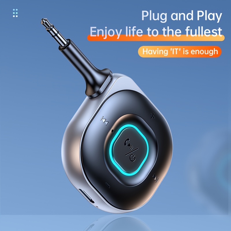Receptor Bluetooth 5.0 para Coche, 2 En 1 Adaptador Bluetooth Inalámbrico  Audio Portátil para Auto Con AUX 3.5 mm y Audio Inalámbrico de Baja  Latencia