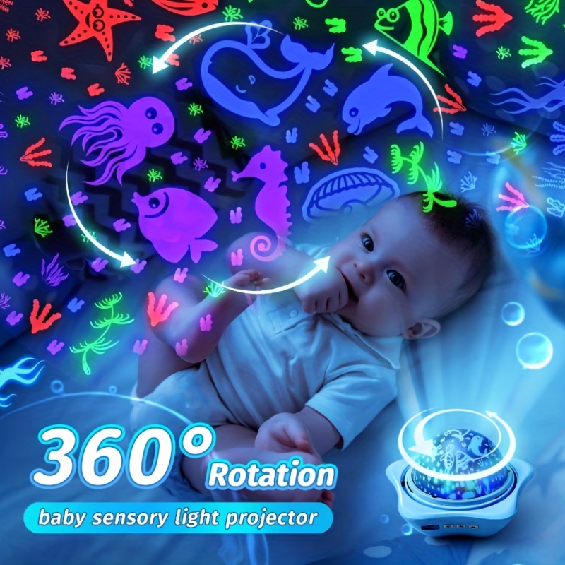 Plug-in style 3 Colors Starry Star Sky Projector Night Light Rotating  Sleeping Lamp Kids Baby Bedroom Decoration