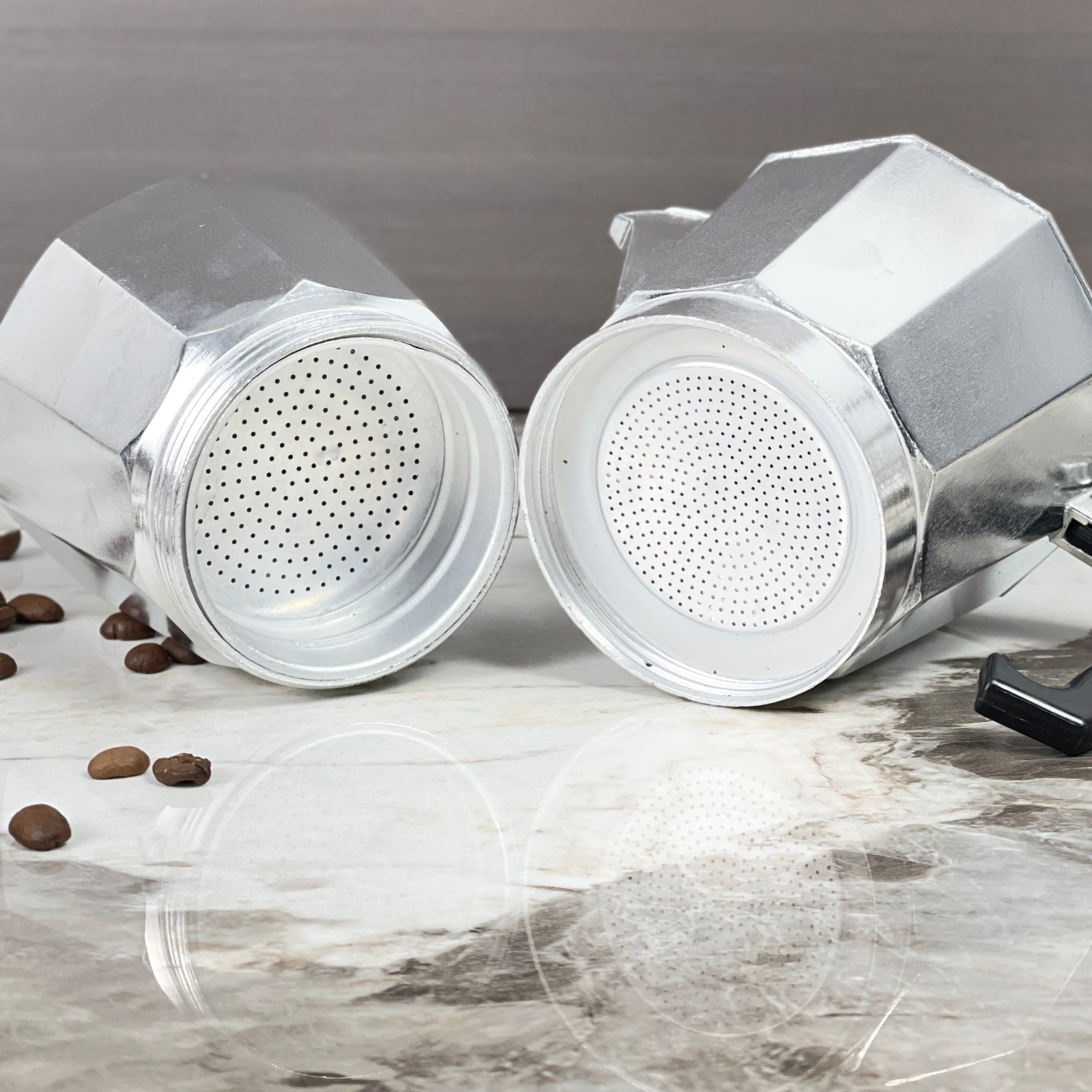 Italian Moka Pot 3 Cup Stovetop Aluminum Espresso Maker - Silver