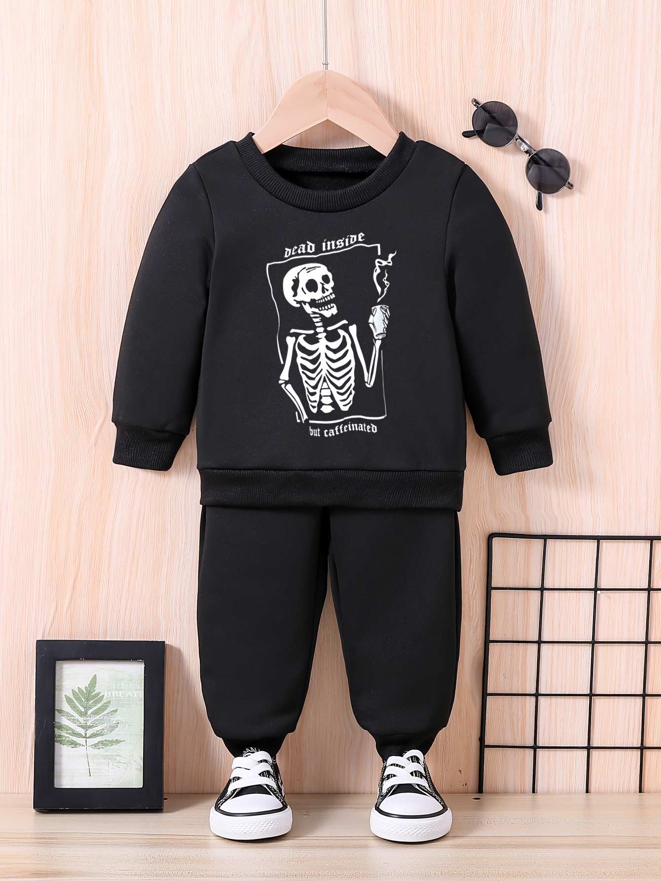 Baby Halloween Skull & Drinking Print Outfit