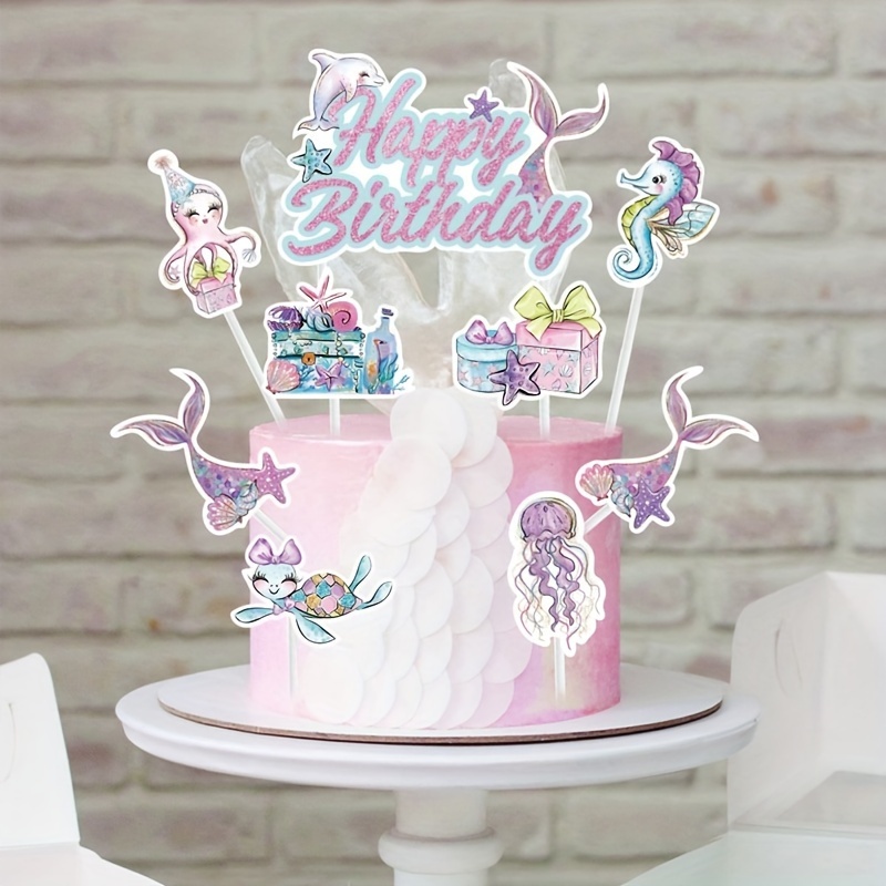 1/17pcs Cartoon Unicorn Party Decorations Decorate A Unicorn Cake