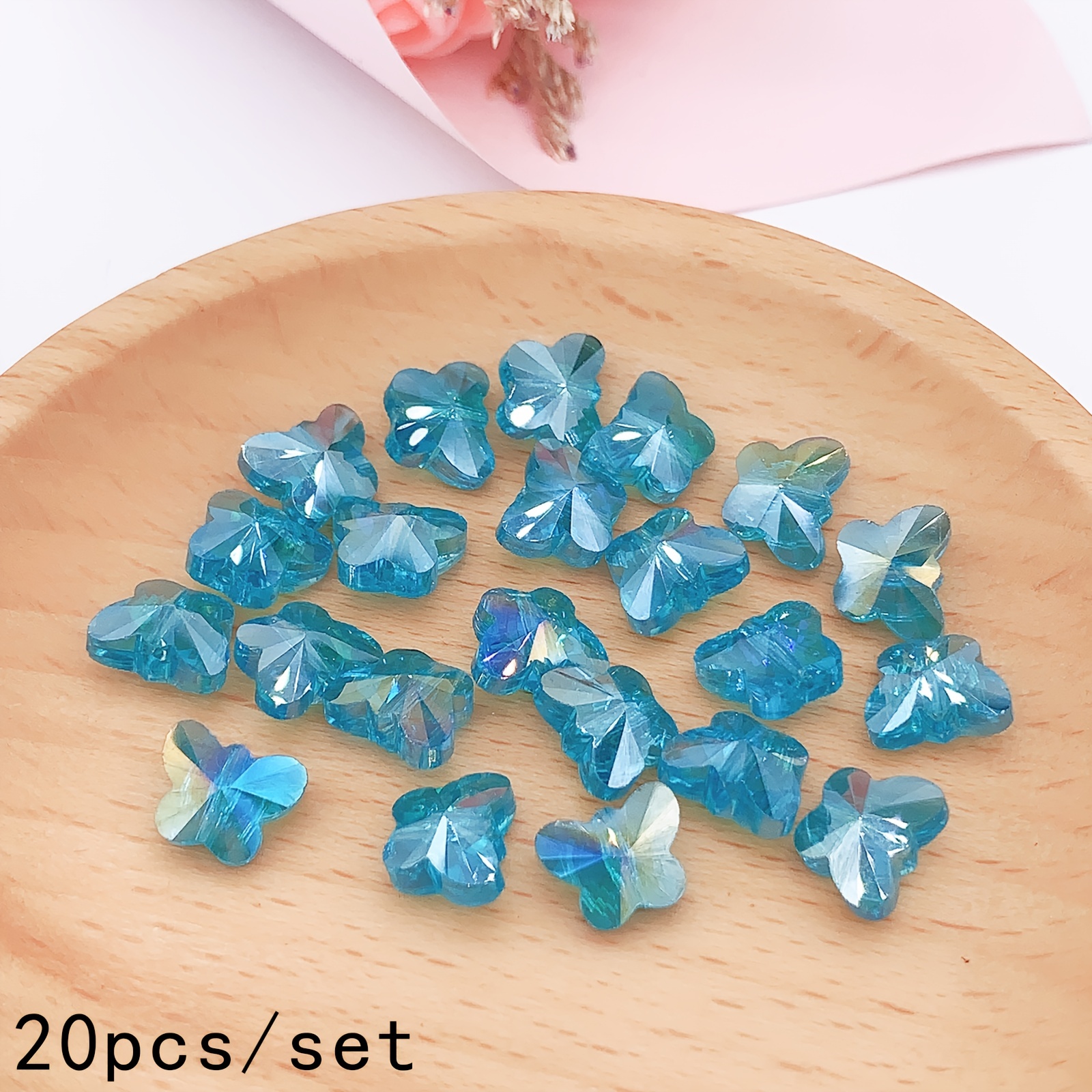Shiny Ab Crystal Butterfly Beads Colorful Glass Spacer Beads - Temu