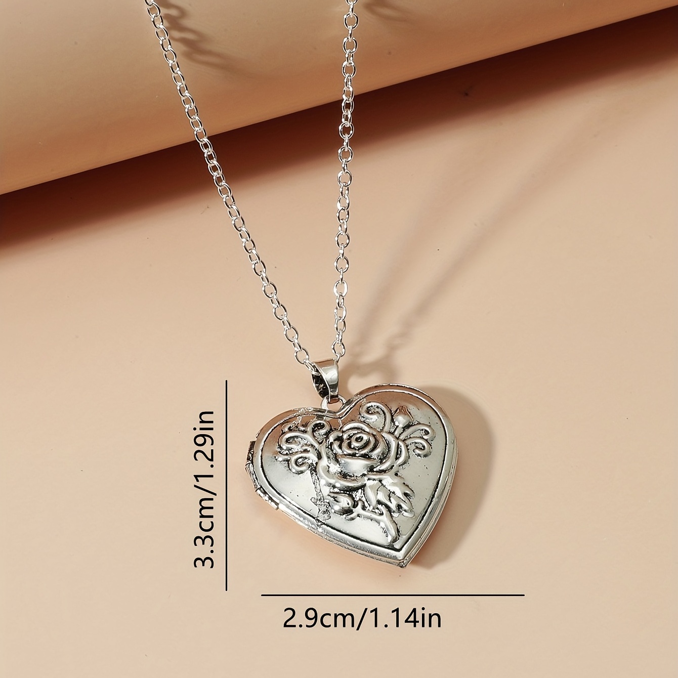 Vintage Heart Shaped Openable Pendant Necklace, Photo Locket