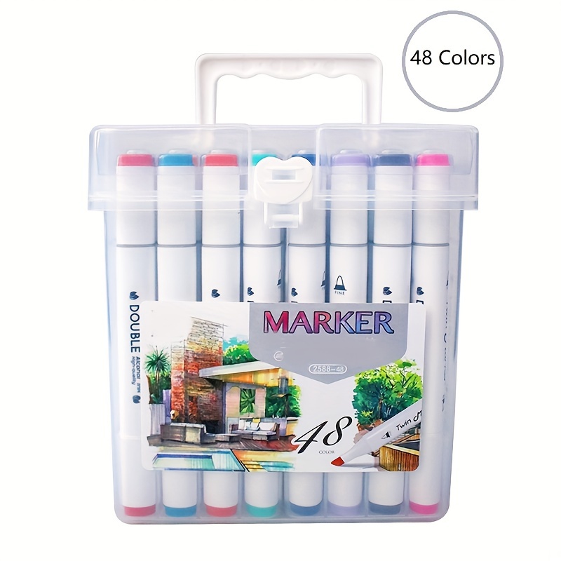 48/60/80colors Double end Colored Fine Point Markers Drawing - Temu
