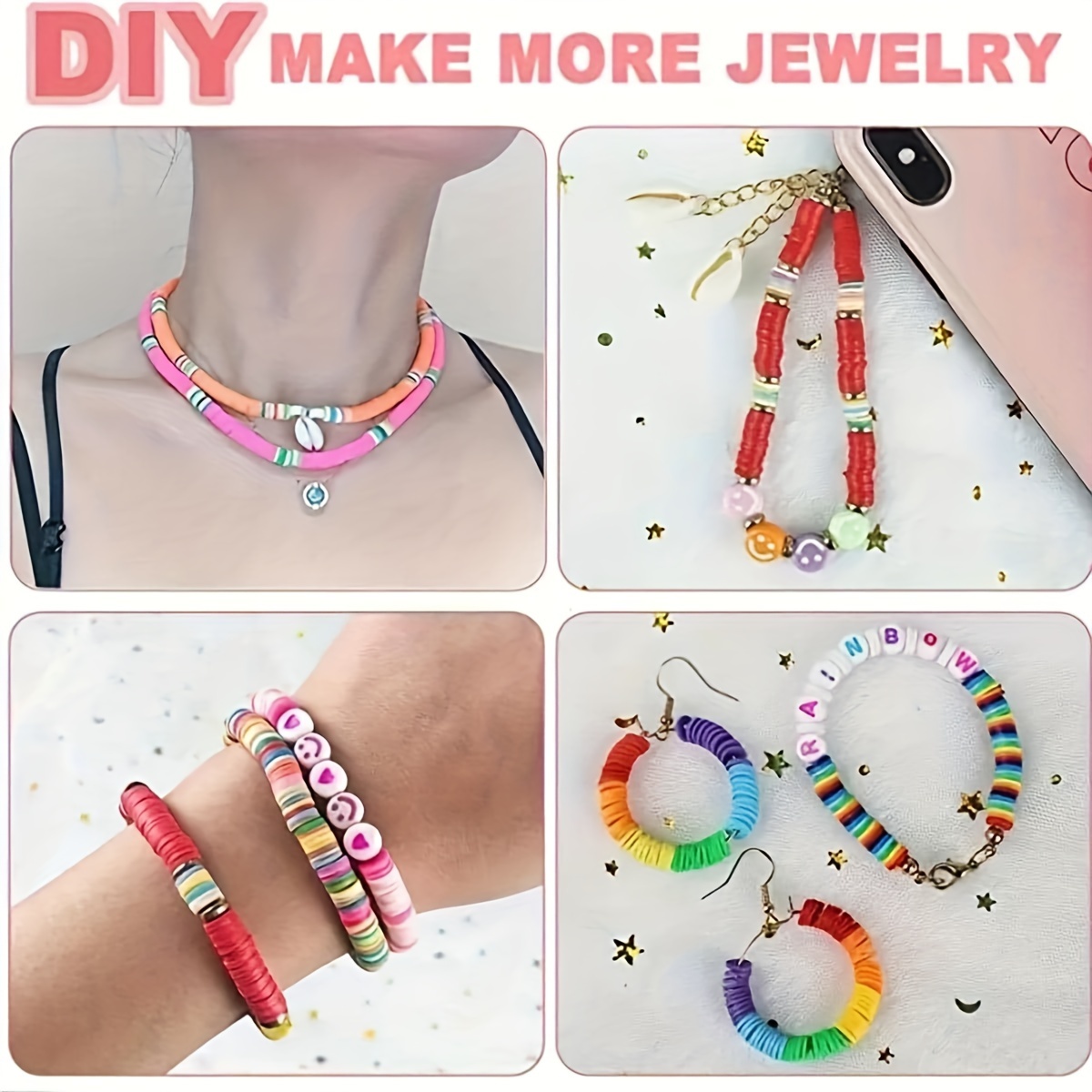  Clay Beads Bracelet Making Kit for Girls, DIY