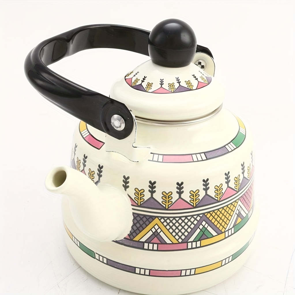 Enamel Hot Water Kettle Household Enamel Geometric Printing Target Ancient  Bell Kettle Restaurant Tea Kettle Coffee Pot Middle Eastern And European  Style Enamel Kettle Induction Cooker Open Flame Universal - Temu