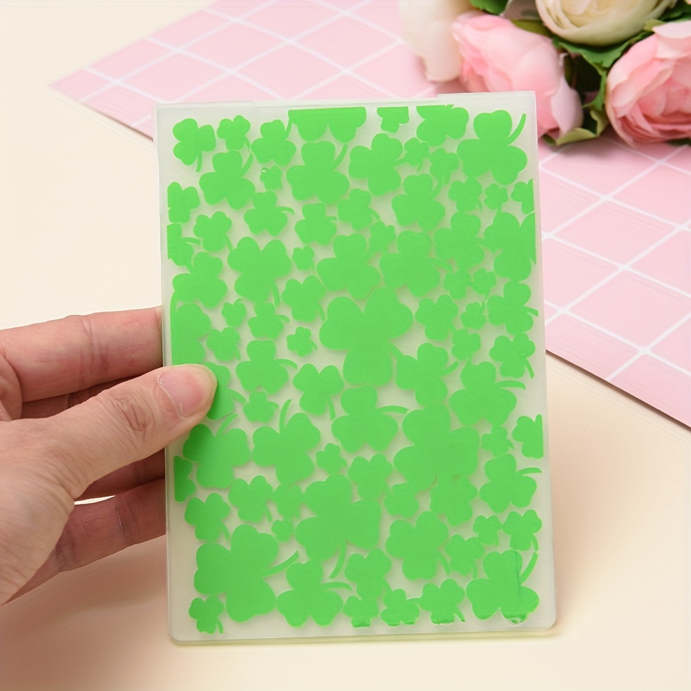 Lucky Leaf 3d Plastic Embossing Folders Template For Diy - Temu