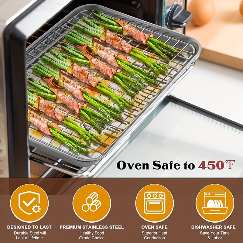 Grill Rack 1Pcs, Stainless Steel Wire Rack for Roasting, Baking, Grilling,  Cooling, Rust Free & Oven Safe, Various Size & Multi-Purpose, Dishwasher  Safe 
