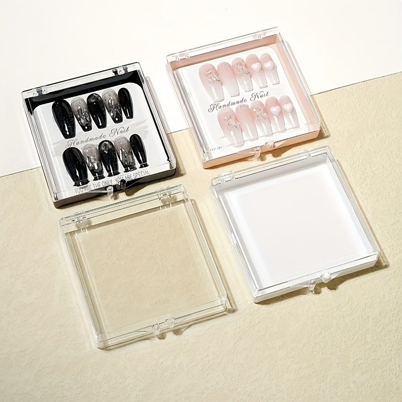 Transparent Nail Art Box Nail Sheet Storage Box Press On - Temu